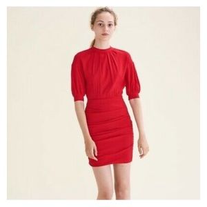 MAJE PARIS NWT! Roxie Crepe Ruched Dress In Rouge Red size 2 = 6